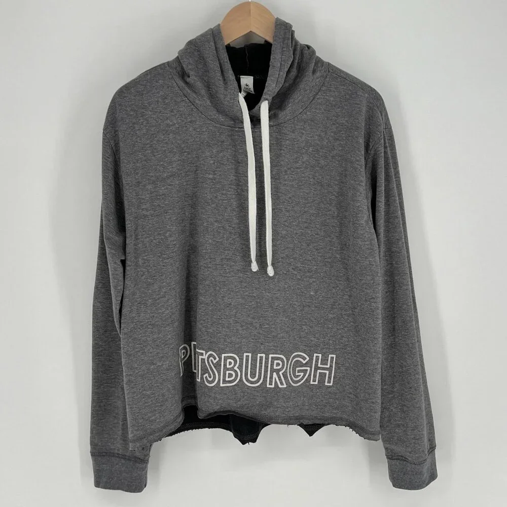 Salt Creek Apparel Womens Pittsburgh Hoodie Size XL Gray Pullover Football Cozy